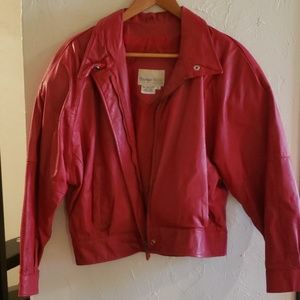 Red leather jacket Sz. M